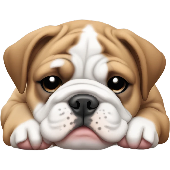 sleeping adorable english bulldog puppy with brown and white coloring emoji