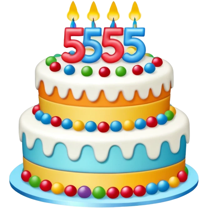 55 years old birthday with digital and without human emoji