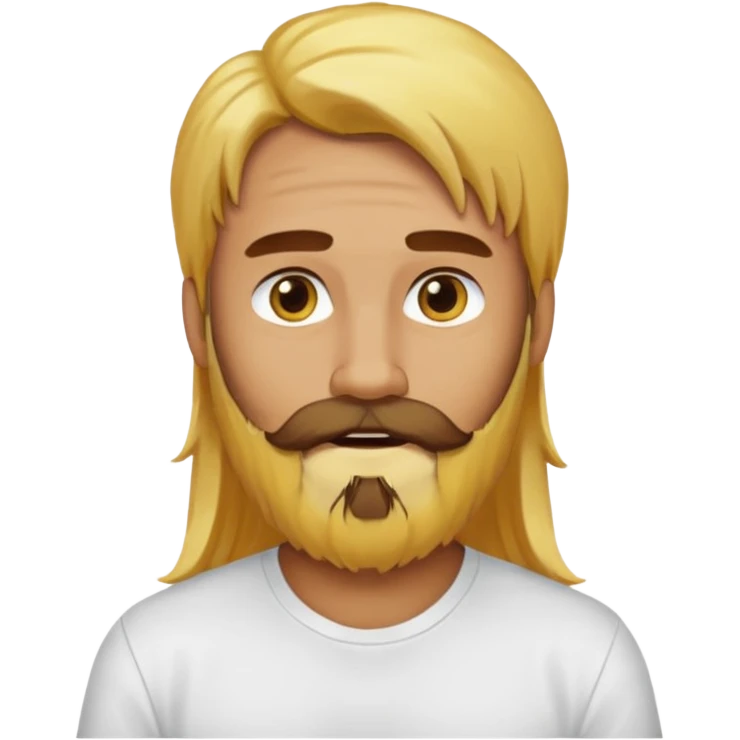 yellow long hair bearded man with white shirt emoji