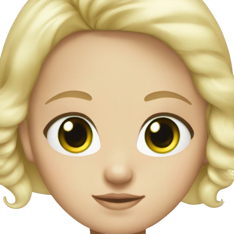 Blonde girl green eyes with white bow emoji