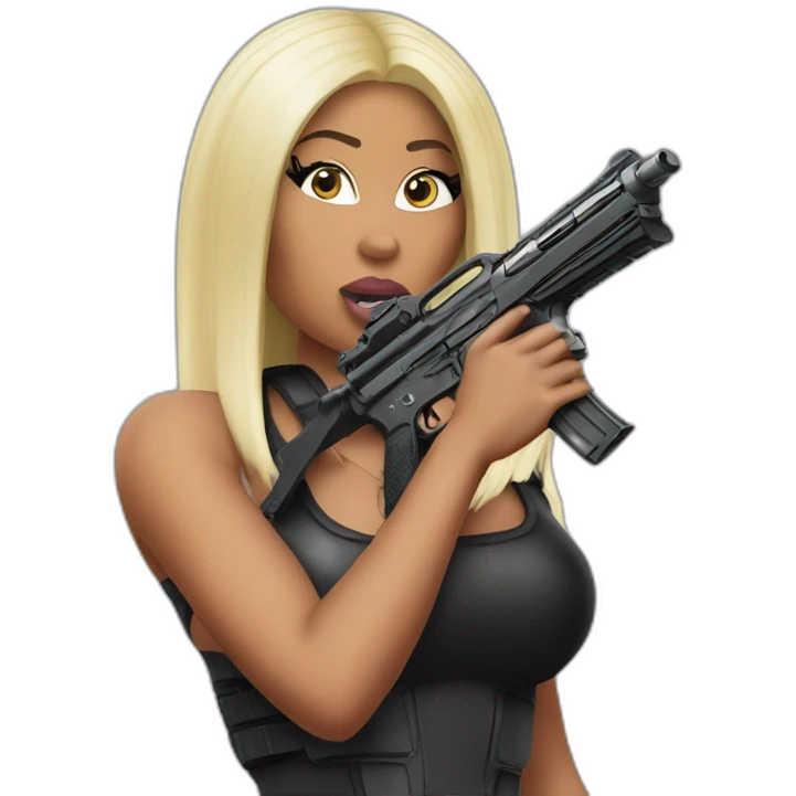 nicki minaj with a gun emoji