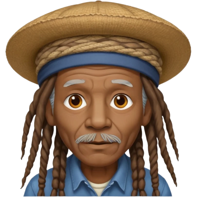 dreadlocks old man, hat emoji