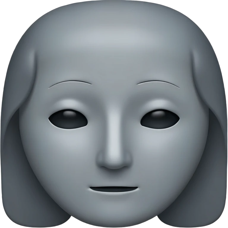 grey human silhouette frontal view with no facial features, no face, no eyes, no nose, no mouth, simple outline emoji