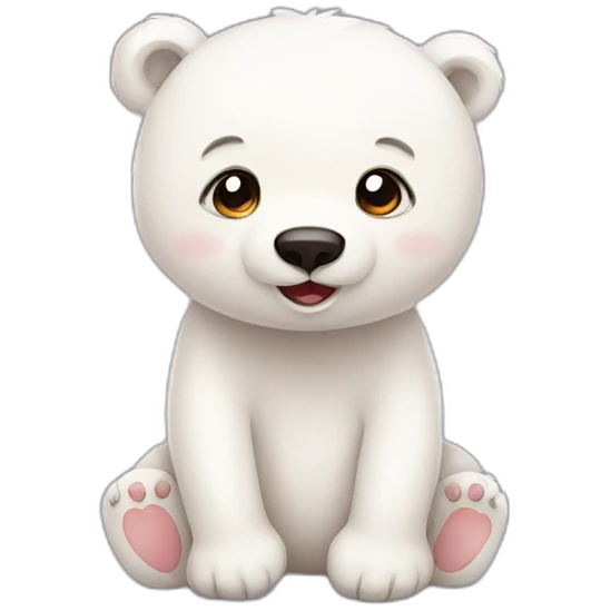 love cute polar bear emoji