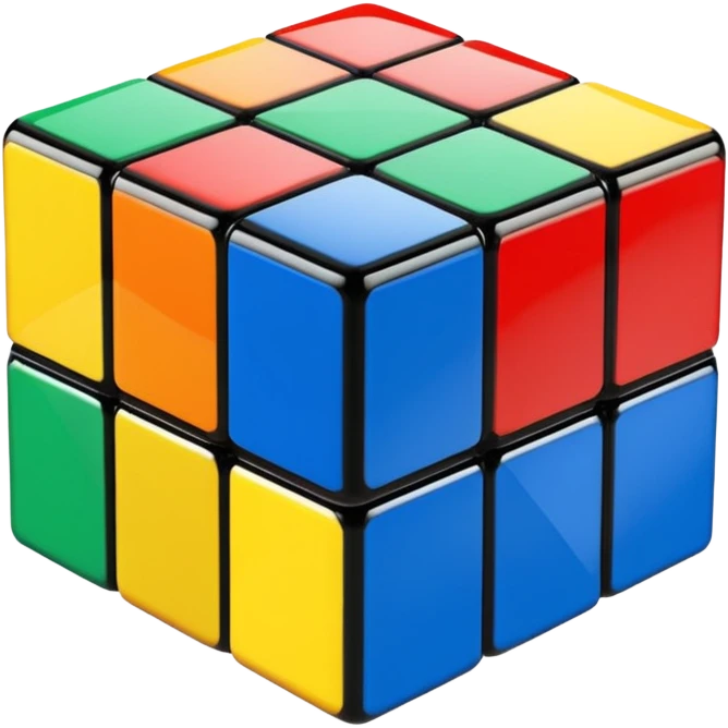 Transparent glass Rubix cube emoji
