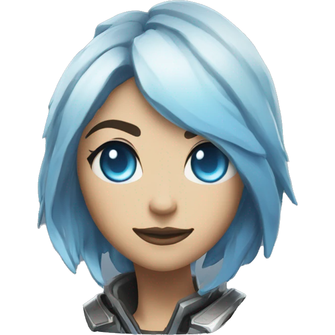 Apex Legends - Wraith Phase: An emoji showing Wraith's face with her eyes glowing blue and a phase shift effect around her. emoji