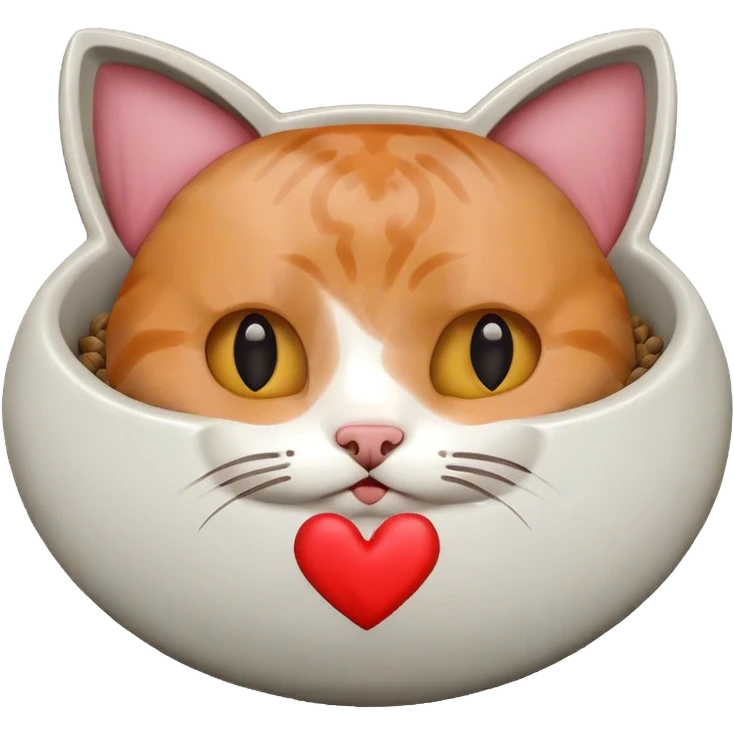 cat food bowl with heart emoji