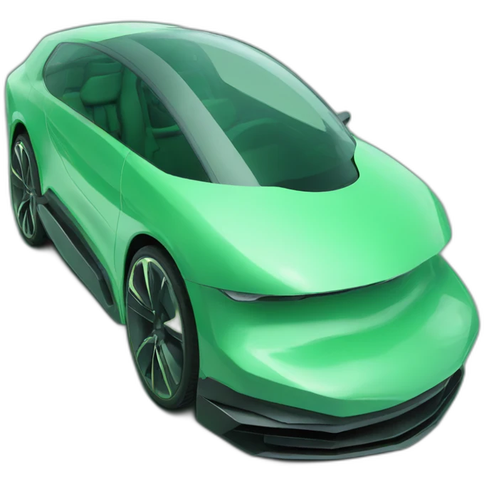 futuristic car green 3d emoji