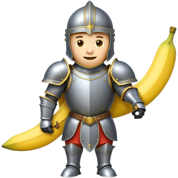 a knigt wearing armor themed banana emoji