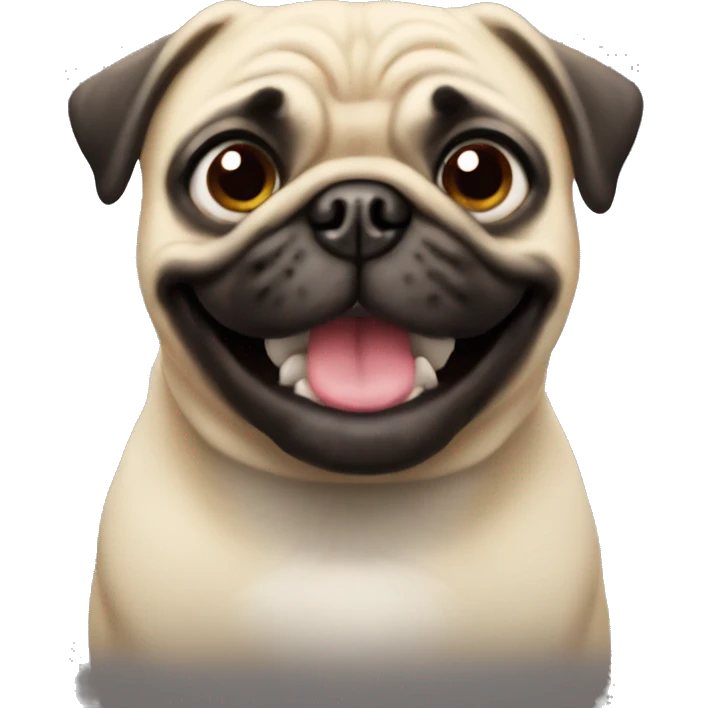 Pug smiling emoji