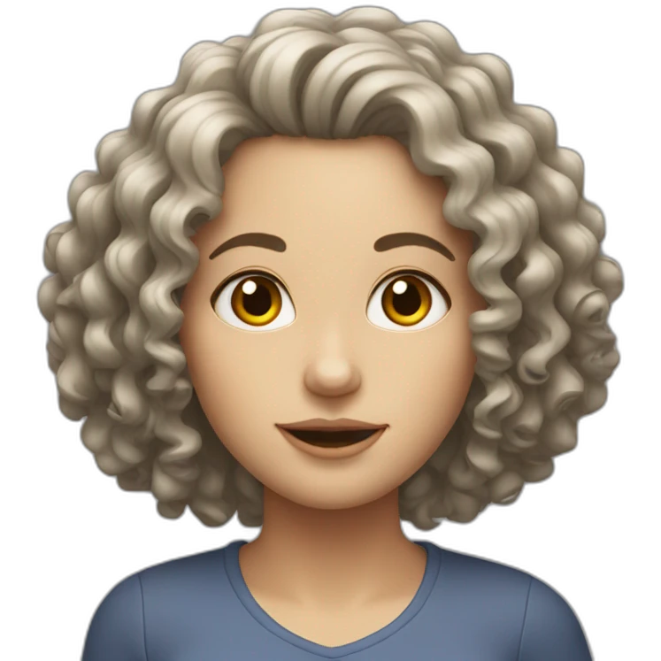 White Women, curly hair, emoji