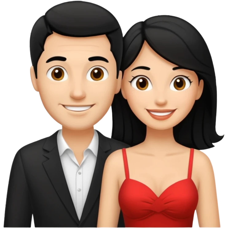 A white woman and man on their honeymoon (black hair) emoji