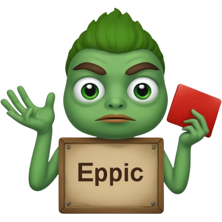 Pepe holding a sign says blame epiic emoji