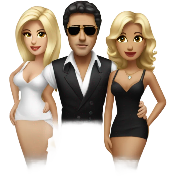 Tony Montana with 3 beautiful women emoji
