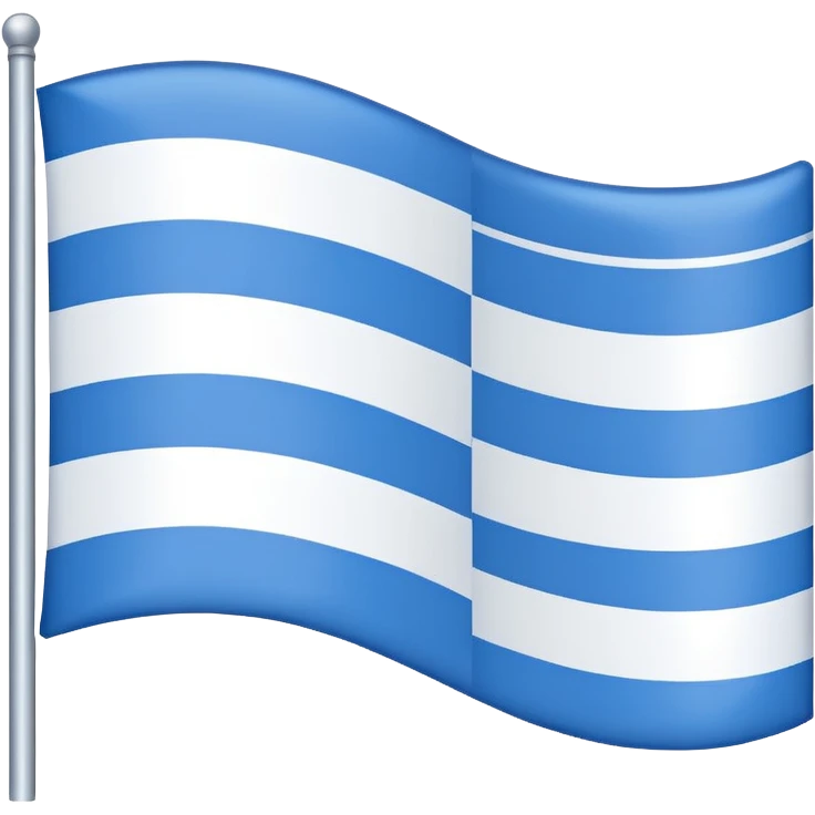 emoji Flag with 3 simple  horizontal lines: white, blue, white, equal one to another emoji