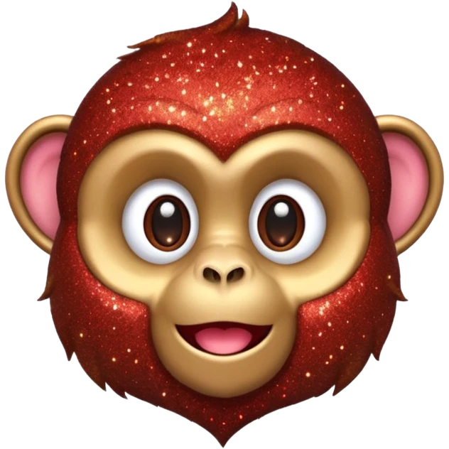 red glitter monkey emoji