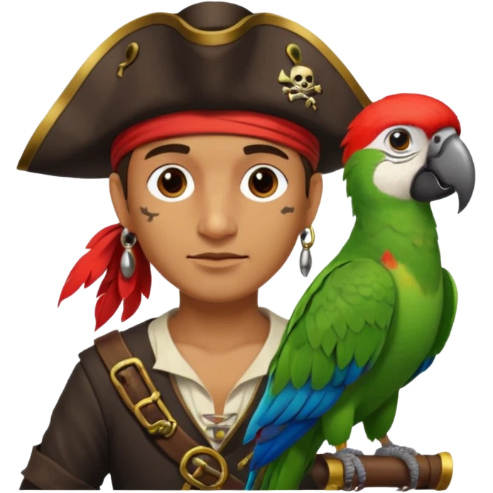 pirate and parrot emoji