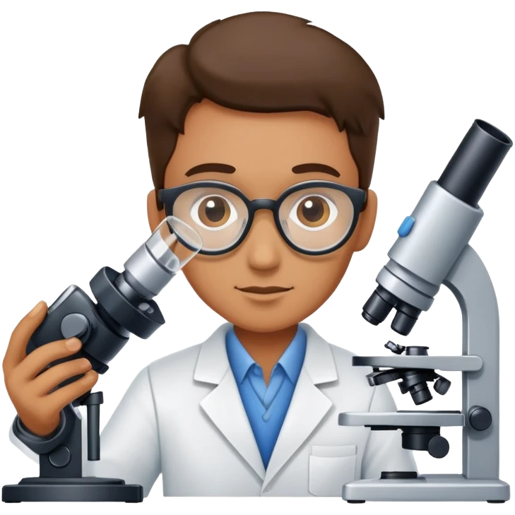 material scientist examining a sample with a microscope emoji