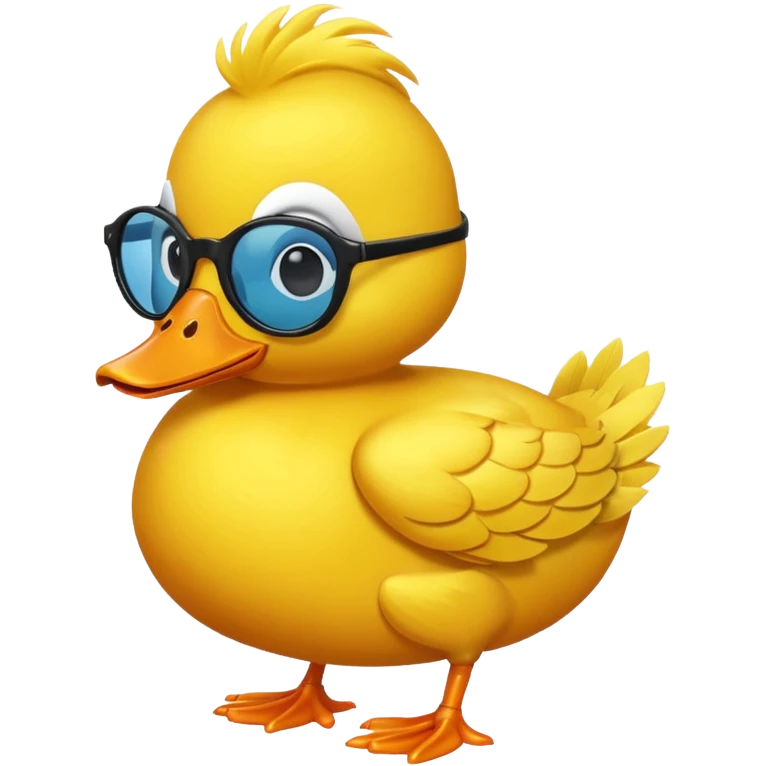 dame un pato amarillo con lentes oscuros emoji