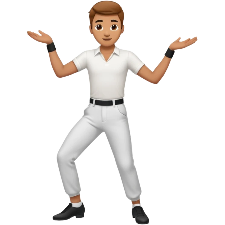 MALE CHOREOGRAPHER DANCING TAP WITH PANTS AND SHIRT emoji