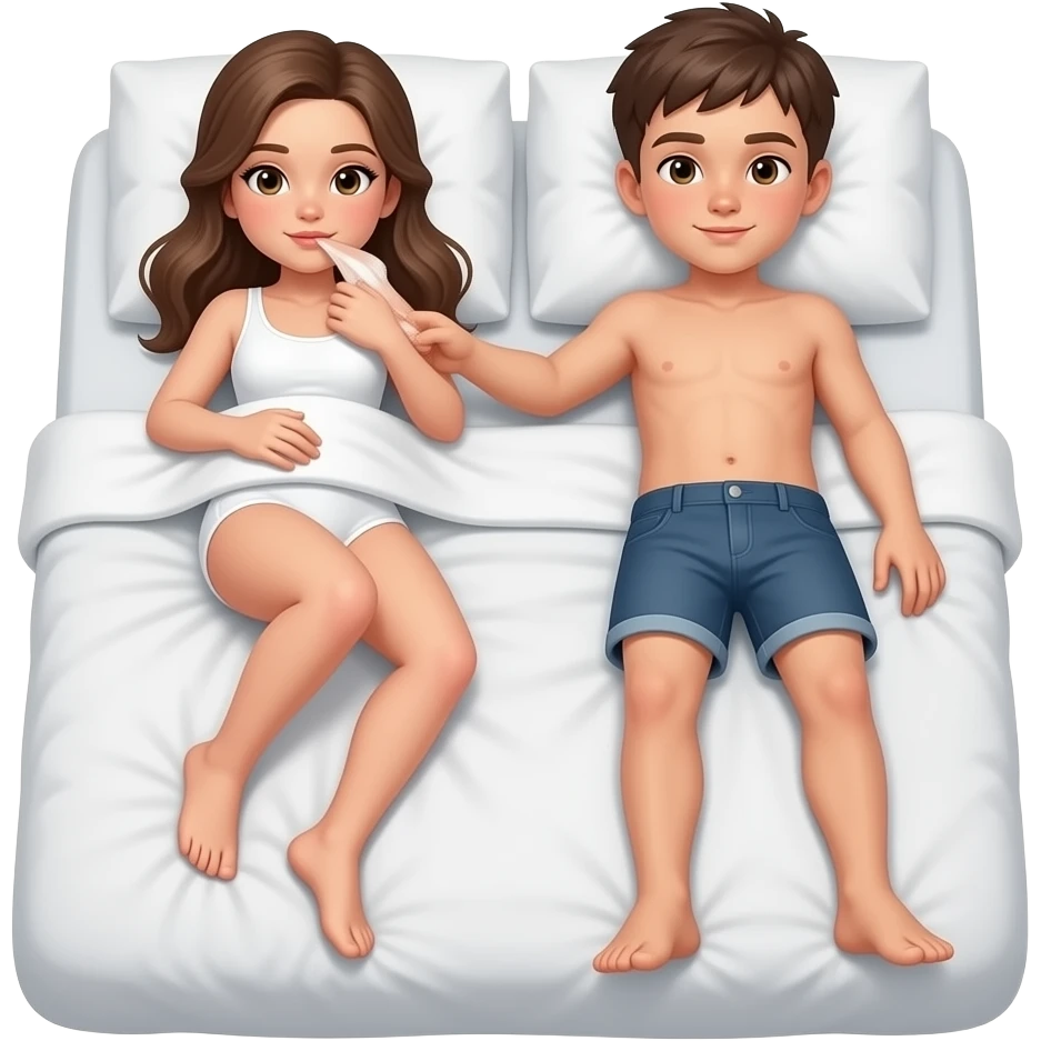 Naked girl and boy fucking on a bed emoji
