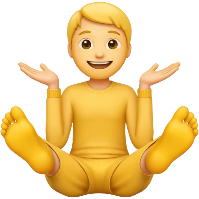 emoji character sitting with feet forward emoji