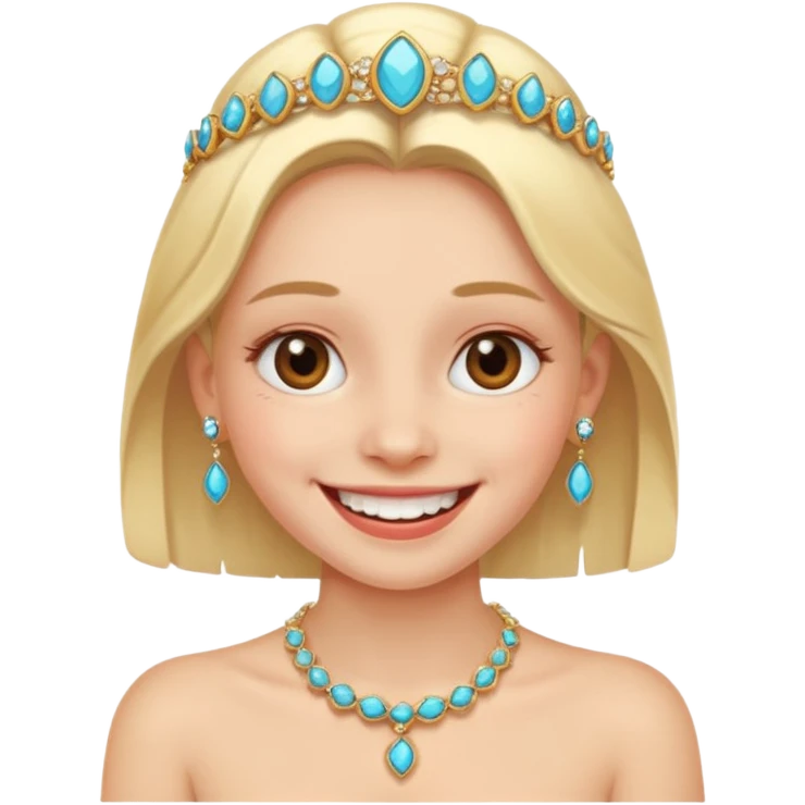 smiling with no teeth girl with jewelry emoji