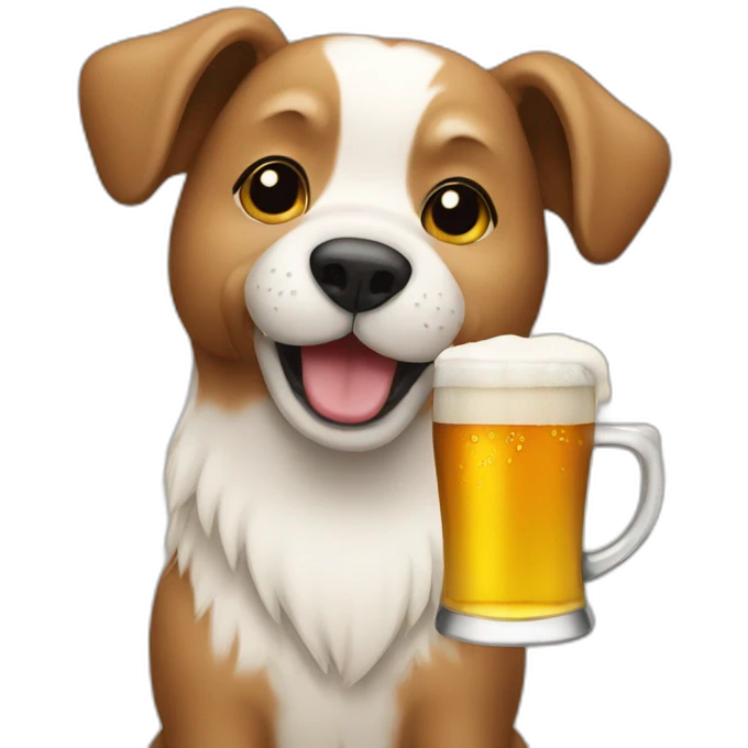Dog drinking beer emoji
