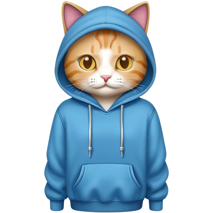 Cat with a hoodie emoji