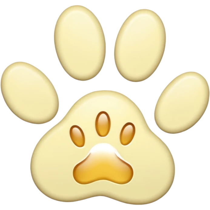 a pale pastel yellow pawprint emoji