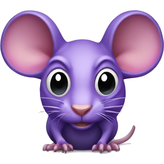 Purple Three Eyed Rat With Two Short Horns emoji