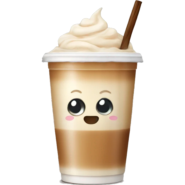Cute ice latte emoji