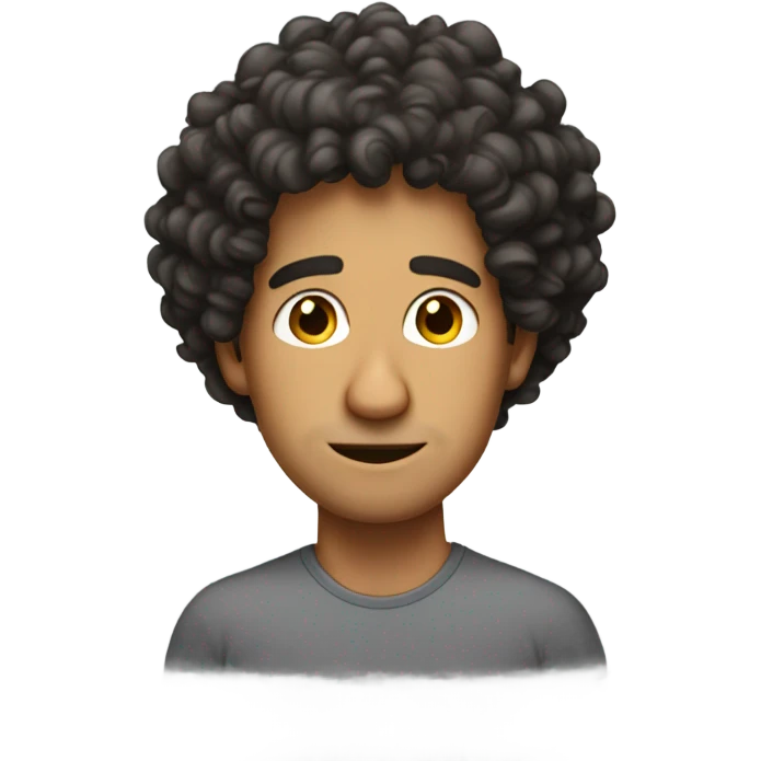 hispanic guy with curly hair and a big nose emoji