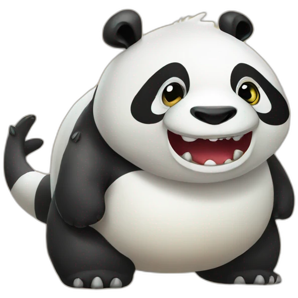 Panda sur un dinosaure emoji