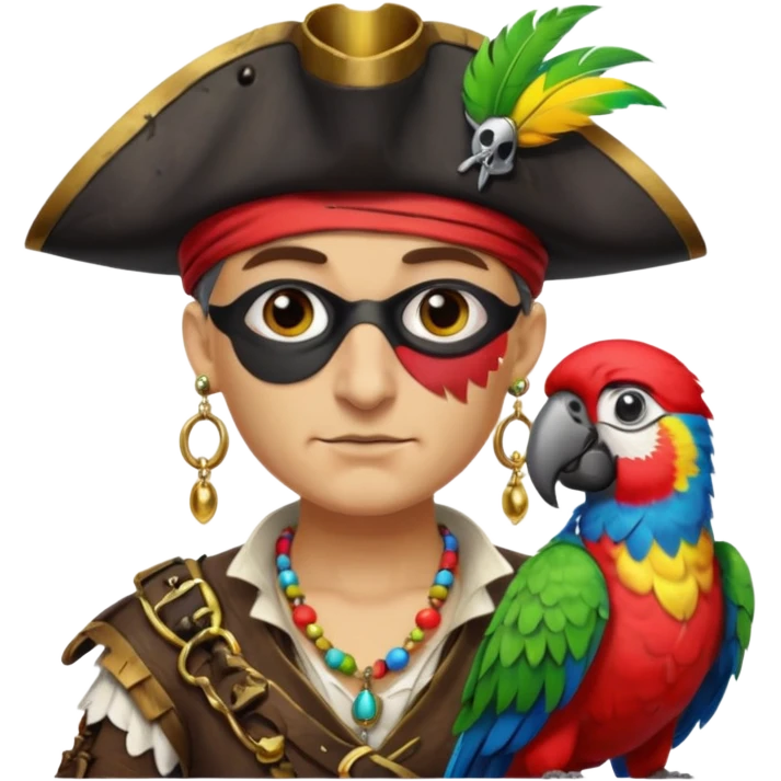 pirate and parrot emoji