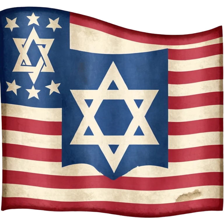 United States flag with a swastika symbol and star of david symbol on the flag emoji