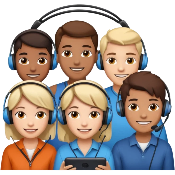 group of friends gaming together emoji