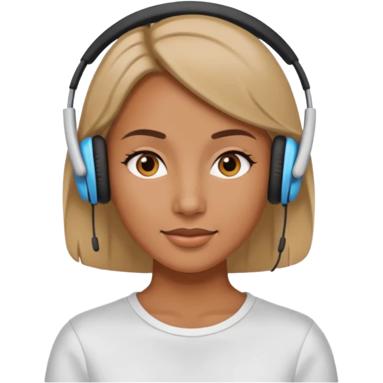woman with ear buds emoji