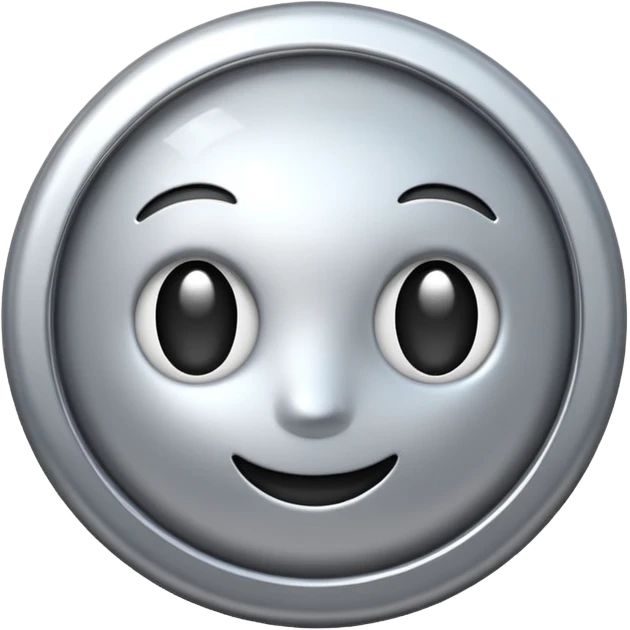 Silver chrome sparkle emoji, iOS emoji style, minimal shape, glossy metallic shine, clean background, smooth lighting emoji