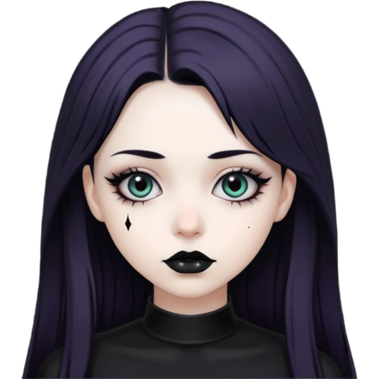 Goth girl with managa emoji