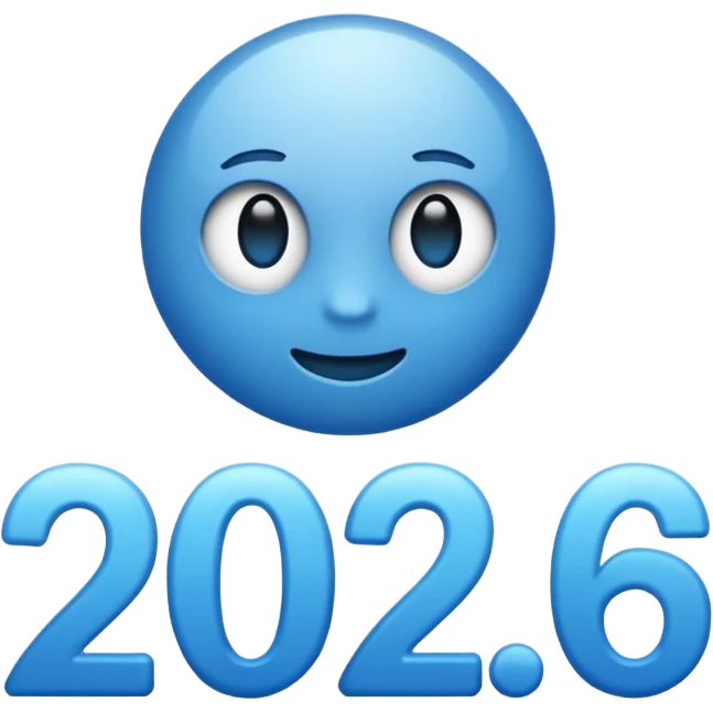 " 2026" text blue  emoji
