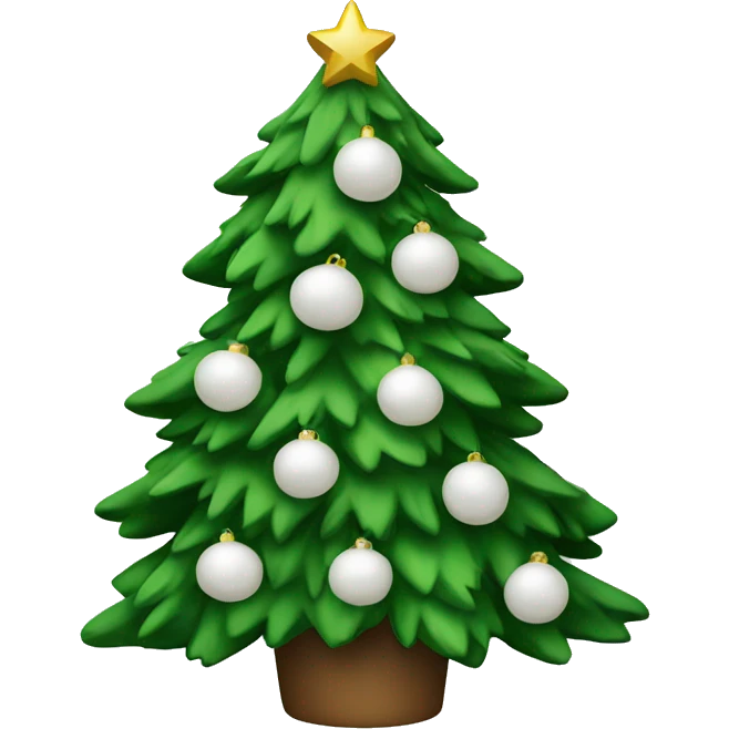 Christmas tree with white ornaments emoji