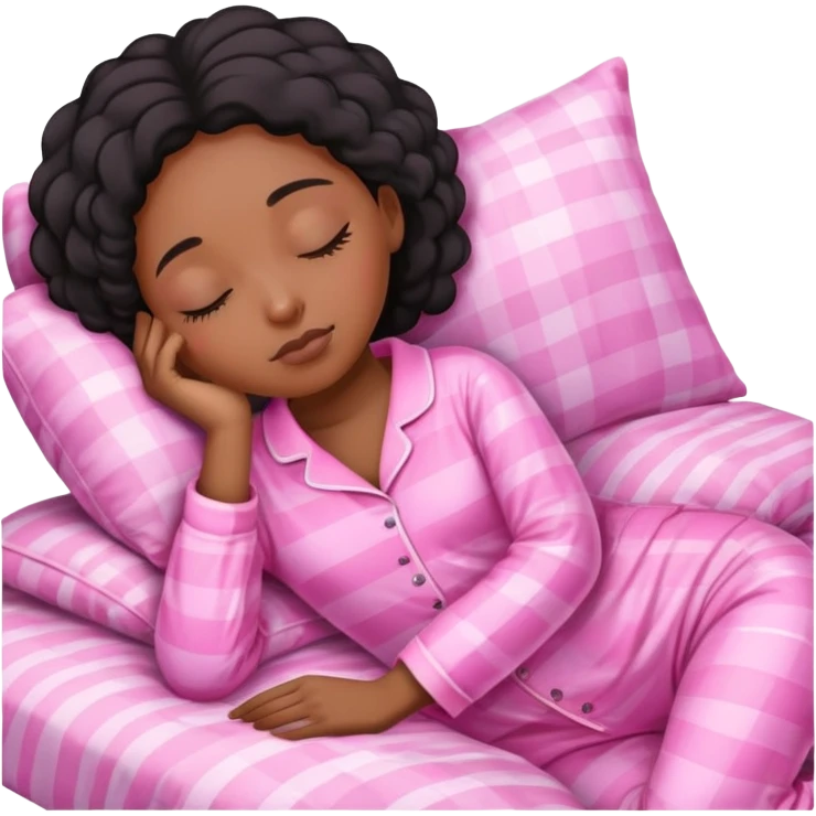 Black Hijabi sleeping in pink pyjamas emoji