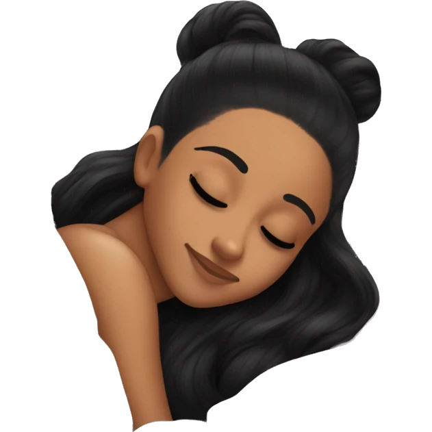 Ariana Grande sleeping with black hair emoji