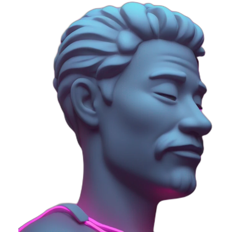 Juicy booty neon sign style man emoji