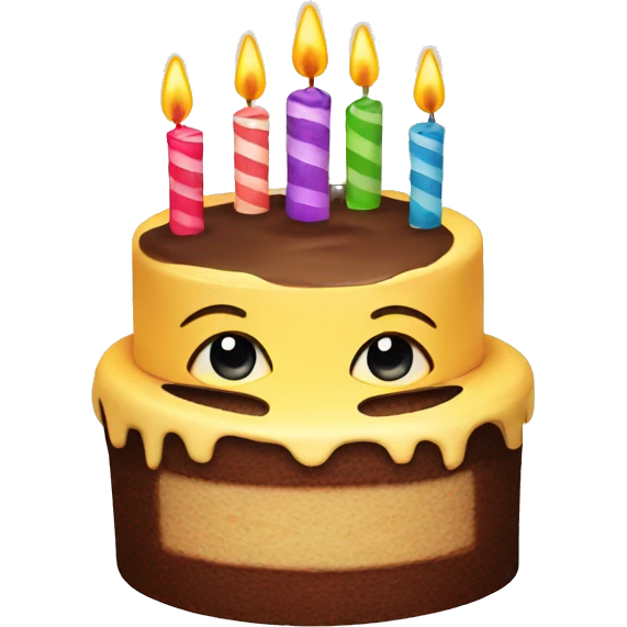 Birthday smiley with cake emoji