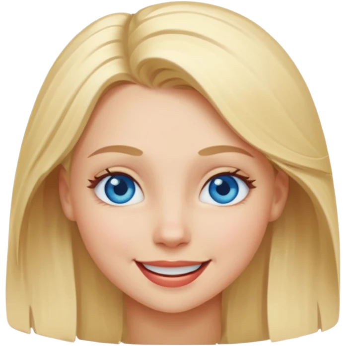 blonde girl with blue eyes winking emoji