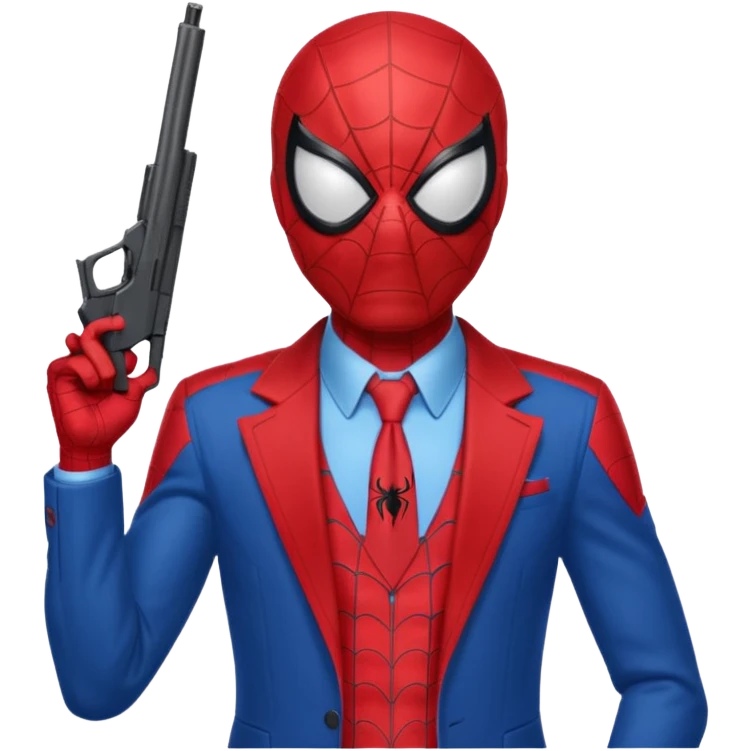 spiderman holding a gun to the side of his head emoji