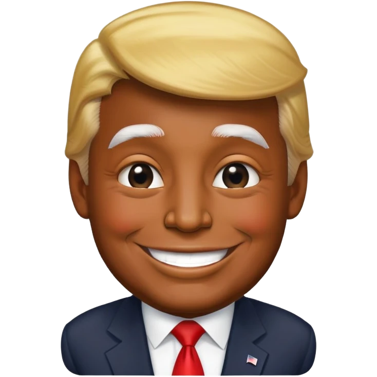 Black skinned Donald Trump emoji