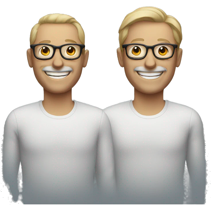 2 white man smailing, one of them with glasses emoji
